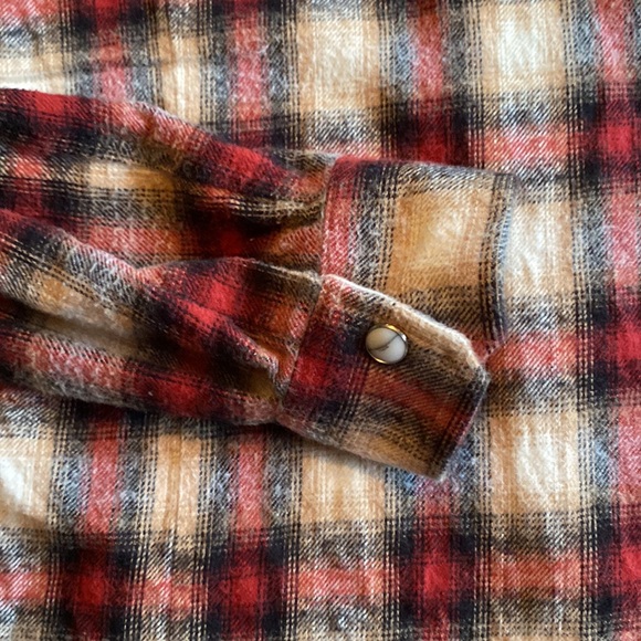 Sandro Paris Flannel plaid western shirt size Small/Medium - Picture 6 of 6